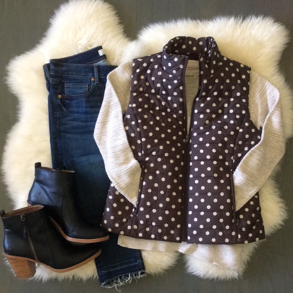 LOFT Polka Dot Puffer Vest, size Small ❤️ - Picture 11 of 11